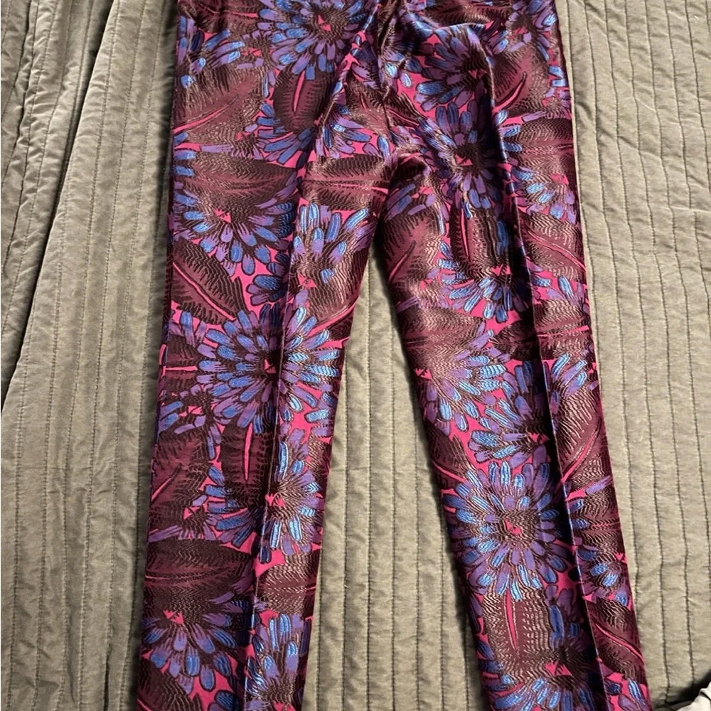J. Crew Purple and Blue Midnight Floral Cropped Garden Pants - Picture 5 of 6